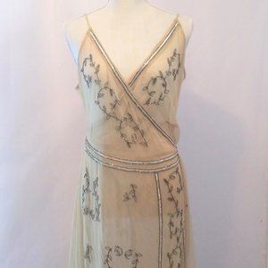 Free People Sky Fall Embellished Maxi, sheer, beaded, Medium